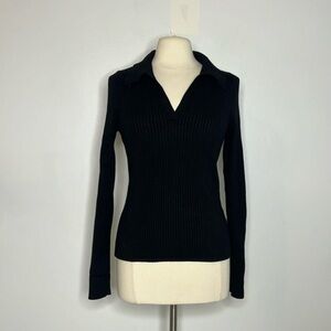 Old Navy black cable knit collared sweater size large tall​